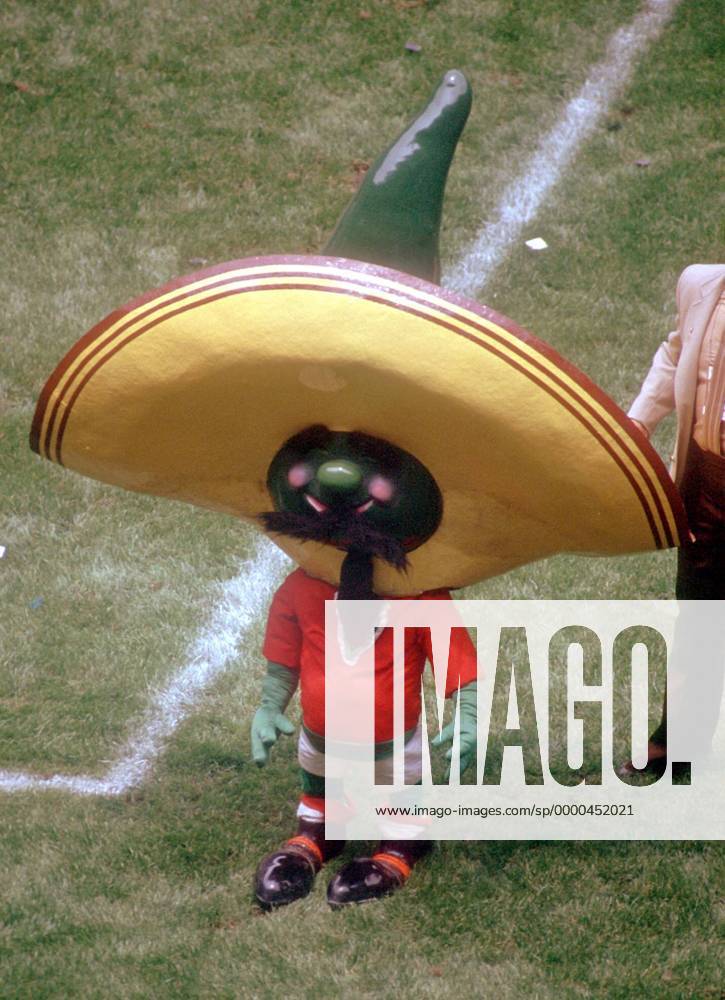 Pique - Das Maskottchen der Weltmeisterschaft 1986 Fußball WM Herren Glücksbringer 1986, Figur, Talisman, Sombrero, Kopfbedeckung, Kaktus Einzelbild