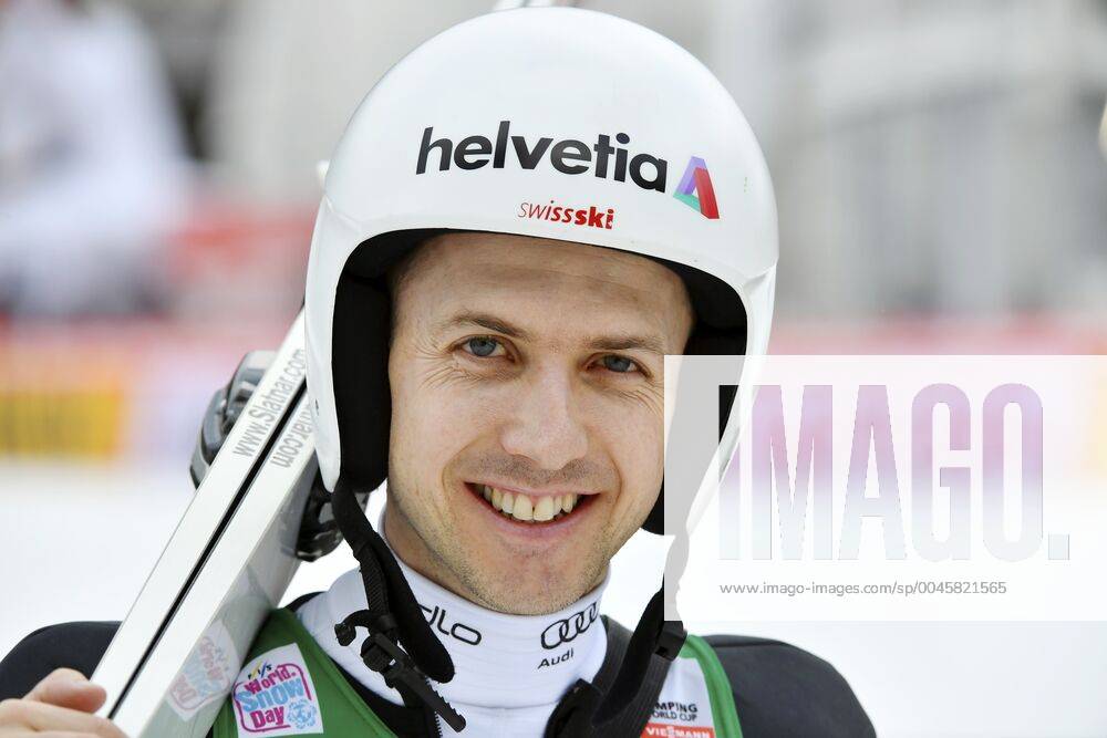 Engelberg Switzerland FIS World Cup Ski jumping trial round In picture Simon Ammann SUI Single picture Portraet Action