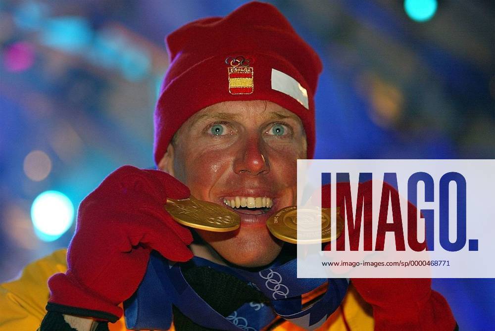 Doppelolympiasieger Johann Mühlegg (Spanien) - Siegerehrung Nordischer Skilauf OS Winter Herren Olympische Winterspiele 2002, Olympia, Olympiade, Spiele, Vdig Porträt Soldier Hollow Salt Lake City Utah