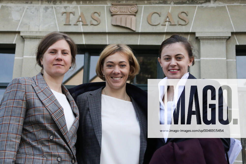 Russian biathlete Yana Romanova, Olga Zaitseva and Olga Vilukhina (L-R) seen outside the Court of Arbitration for (CAS) headquarters holding appeal hearings for Russian biathletes Olga Zaitseva, Yana Romanova and Olga Vilukhina. On November 27, 2017, the International Olympic Committee (IOC) disqualified Zaitseva, Romanova Olga Vilukhina for life and also canceled their results at the Sochi 2014 Winter Olympics; the biathletes filed appeals against the IOC s sanctions. During the hearings, the biathletes lawyer Alexei Panich said that the signatures on the affidavits of former head of Russia s Anti-Doping Center Grigory Rodchenkov, that are the crucial evidence furnished by IOC, had been forged, according to reports by British and Russian experts. Valery Sharifulin TASS TS0D0957
