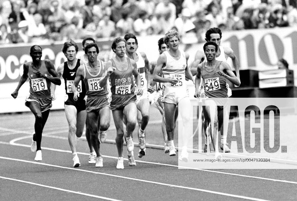 Athletics, World Athletics Championships Steve Cram of Great Britain winning 1500 m at The World Athletics Championships on August 14, 1983 in Helsinki, Finland BILDBYRAN,