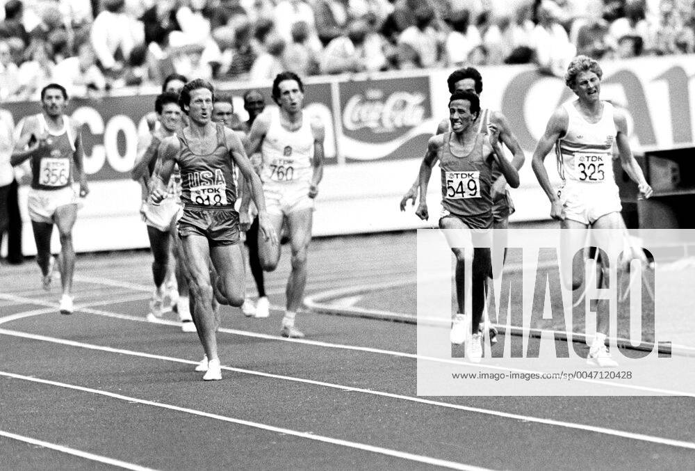 Athletics, World Athletics Championships Steve Cram of Great Britain winning 1500 m at The World Athletics Championships on August 14, 1983 in Helsinki, Finland BILDBYRAN,