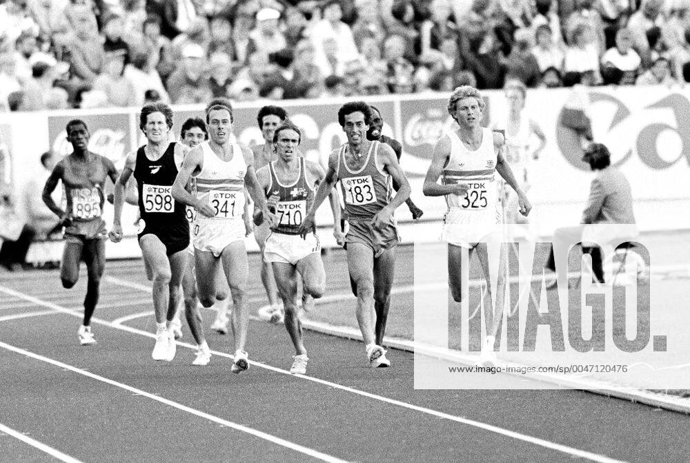 Athletics, World Athletics Championships Steve Cram of Great Britain winning 1500 m at The World Athletics Championships on August 14, 1983 in Helsinki, Finland BILDBYRAN,