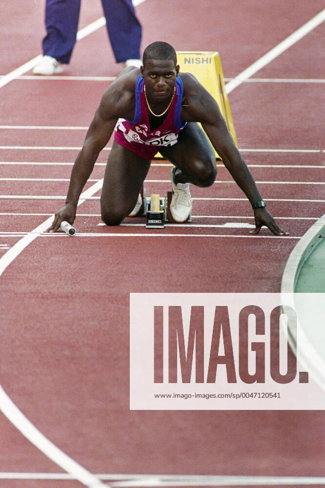 Athletics, World Athletics Championships Ben Johnson of Canada during 4x100 m relay at The World Athletics Championships on August 25, 1991 in Tokyo, Japan BILDBYRAN,