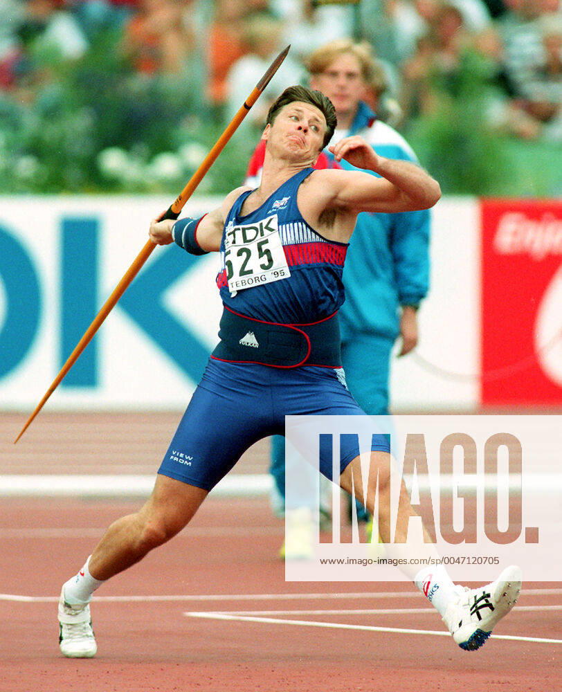 Athletics, World Athletics Championships Silver medalist in javelin Steve Backley of Great Britain at The World Athletics Championships on August 13, 1995 in Goteborg, Sweden BILDBYRAN,