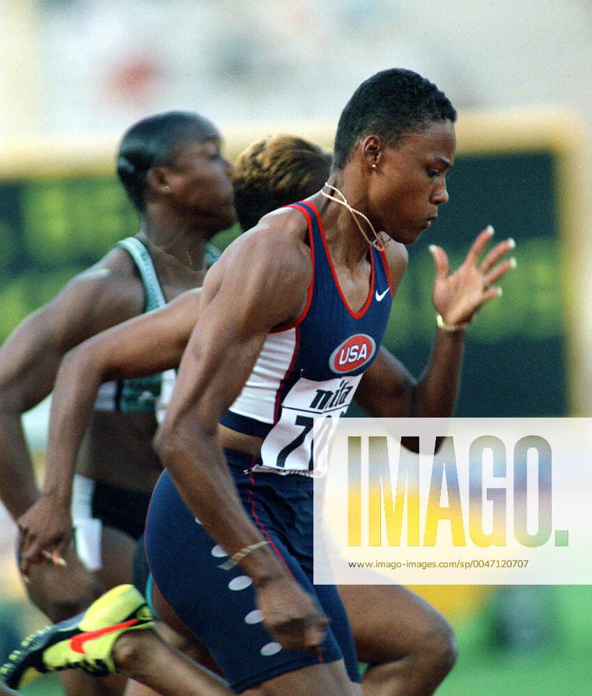 Athletics, World Athletics Championships Gold medalist Marion Jones of USA during womens 100 m at The World Athletics Championships on August 2, 1997 in Athens, Greece BILDBYRAN,