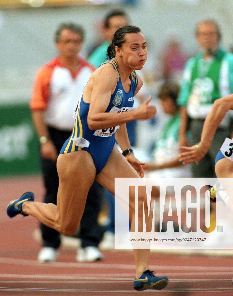 Athletics, World Athletics Championships Gold medalist Zhanna Pintussevich Block of Ukraine during womens 200 m at The World Athletics Championships on August 2, 1997 in Athens, Greece BILDBYRAN,