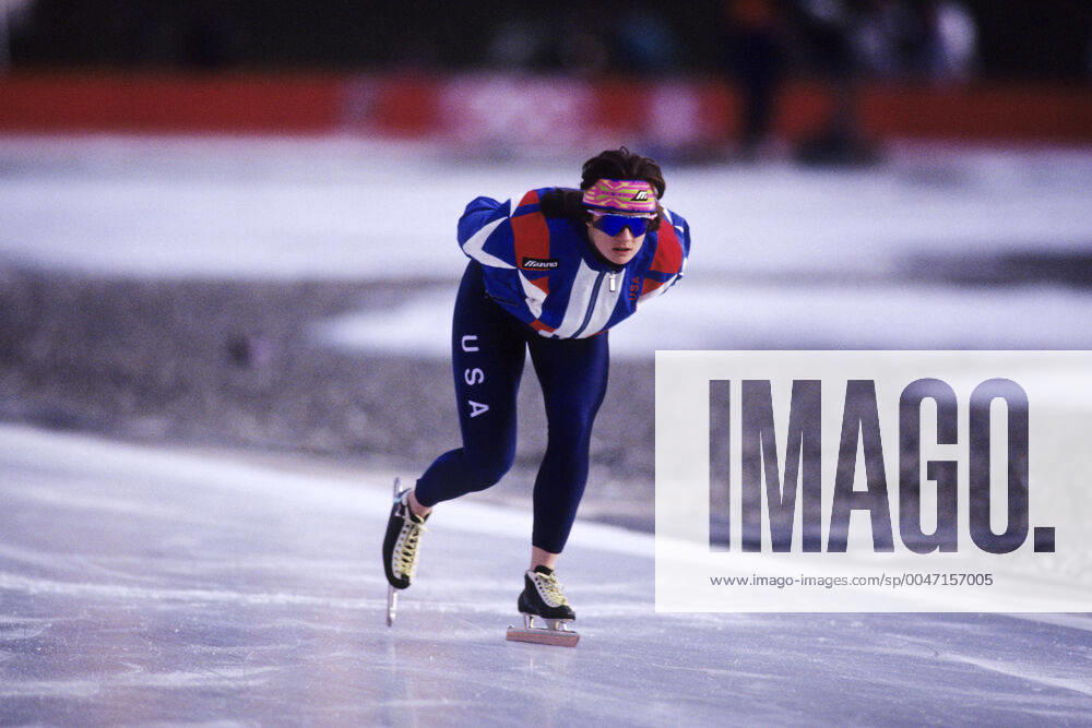 Speedskating Bonnie Blair USA 1000m Gold medal winner,1992 Olympic Winter games, Winterspiele,Spiele, Summer games Albertville France