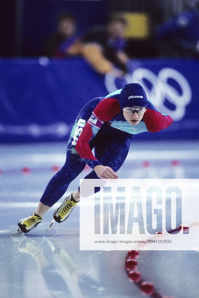 Speedskating Bonnie Blair USA skating to gold in the 1500m at the 1994 Olympic Winter games, Winterspiele,Spiele, Summer games Lillihamer Norway