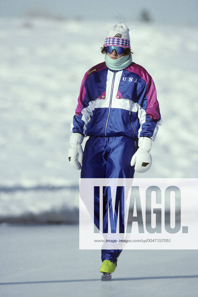Speedskating Bonnie Blair USA competing at the 1993 US National Championships