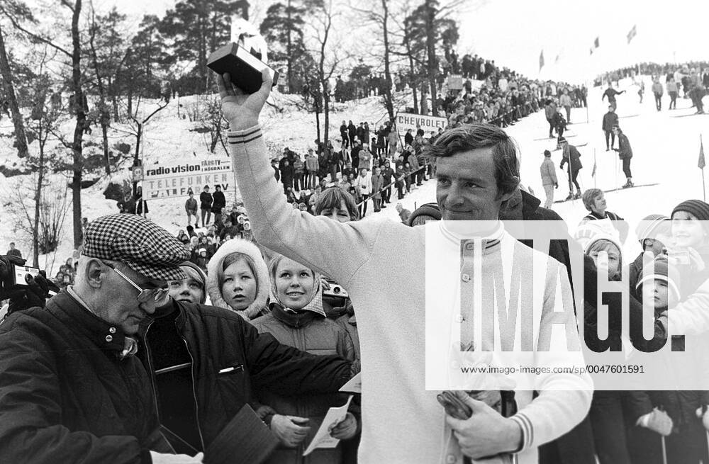 Triple gold medalist in alpine skiing at The Winter Olympic Games, Olympische Spiele, Olympia, OS in Grenoble 1968 Jean-Claude Killy of France is seen during a tour of Sweden on February 23, 1969 in Stockholm. BILDBYRAN