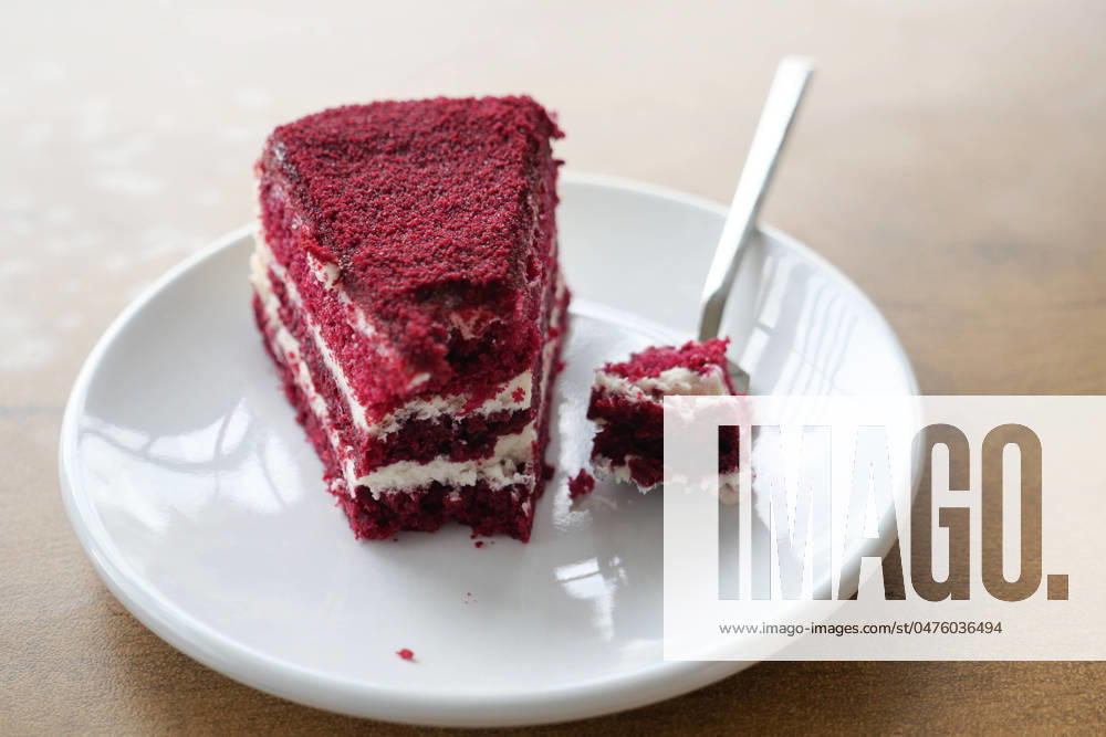 Red velvet cake on plate red velvet cake on plate .