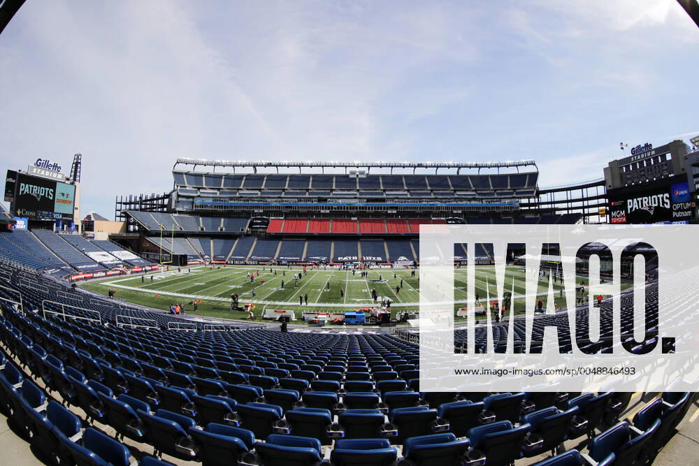 FOXBOROUGH, MA - OCTOBER 18: A general view of Gillette Stadium before a game between the New England Patriots and the Denver Broncos on October 18, 2020, at Gillette Stadium in Foxborough, Massachusetts. (Photo by Fred Kfoury III Icon Sportswire) NFL, American Football Herren, USA OCT 18 Broncos at Patriots Icon482201018047