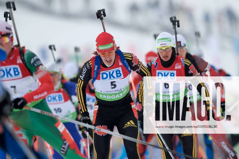Biathlon WC Oberhof 10.01.2010 12,5 km Massenstart Frauen Kati WILHELM GER (li.) und Simone HAUSWALD GER