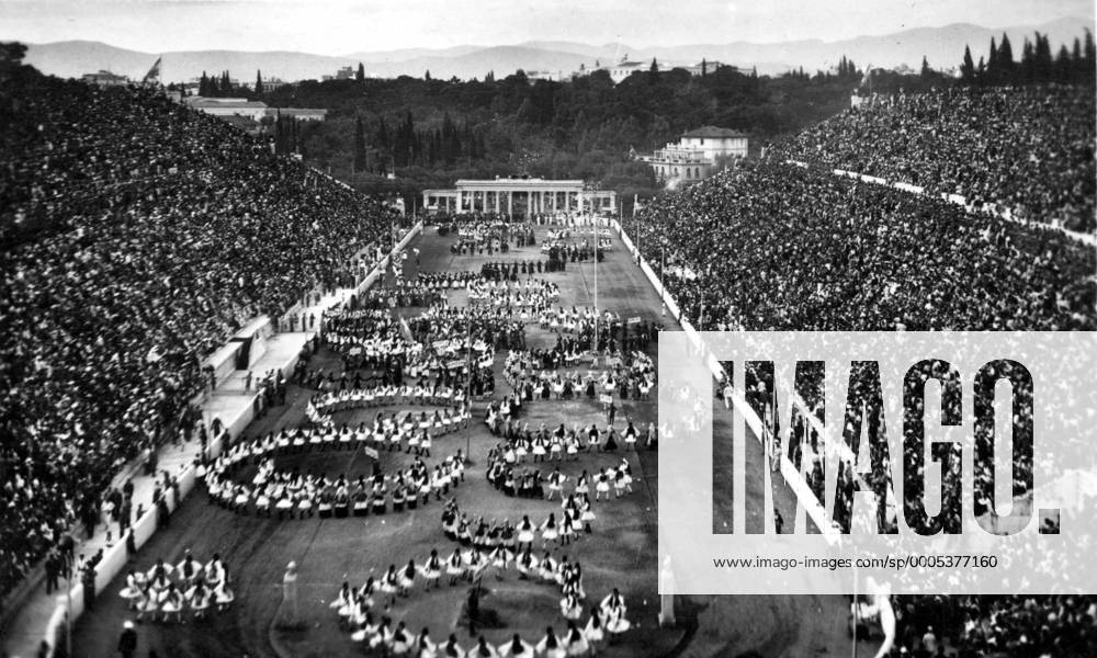 1896 OLYMPICS ATHENS, OPENING CEREMONY - o0 Totale Olympische Spiele, Sommerspiele, Eröffnungsfeier Zeremonie Eröffnung Feier Publikum Aufnahmedatum geschätzt