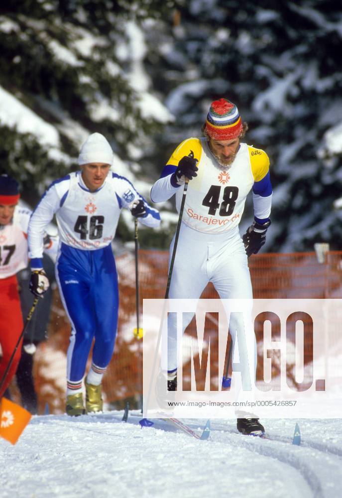Thomas Wassberg (Schweden, re.) Nordischer Skilauf OS Winter Herren Olympische Spiele 1984, Winterspiele, Ski Nordisch, Skisport Gruppe Sarajevo