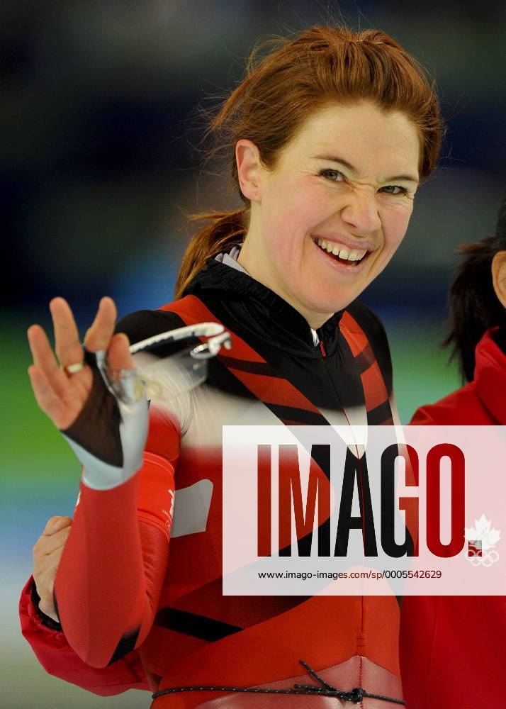 Feb. 24, 2010 - Vancouver, British Columbia, Canada - 02 24 10 - OLY - Canada s Clara Hughes wins a bronzemedal at the women s 5000m speed skate event at the Richmond Oval...The Winter Olympics are on in Vancouver... - ZUMAt14 o0 Jubel Freude