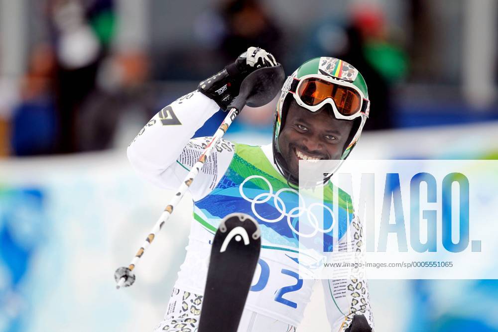 OLYMPIA - Olympische Winterspiele 2010 WHISTLER,KANADA,27.FEB.10 - DIVERS, OLYMPIA, SKI ALPIN - Olympische Winterspiele Vancouver 2010, Slalom der Herren. Bild zeigt den Jubel von Kwame Nkrumah-Acheampong (GHA). o0 Freude
