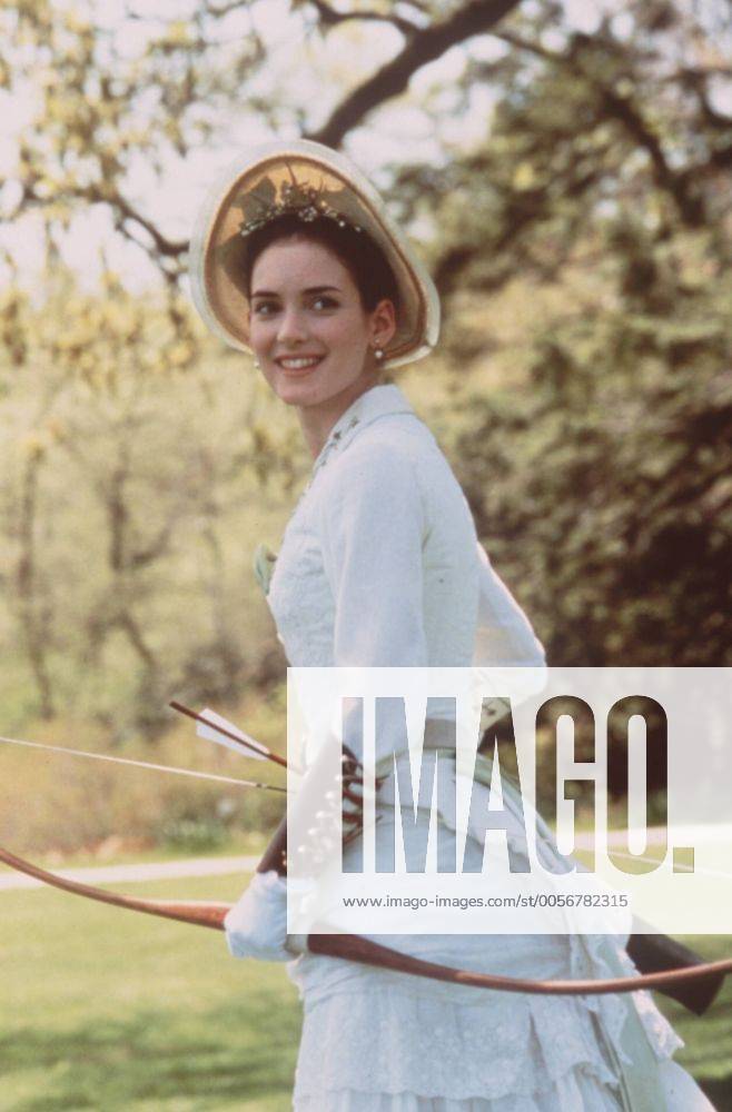 Zeit der Unschuld mit Winona Ryder 11 93 teu Frau Film Kino USA Schauspiel hoch halb stehend Hut Filmszene festlich seriös draußen lächelnd