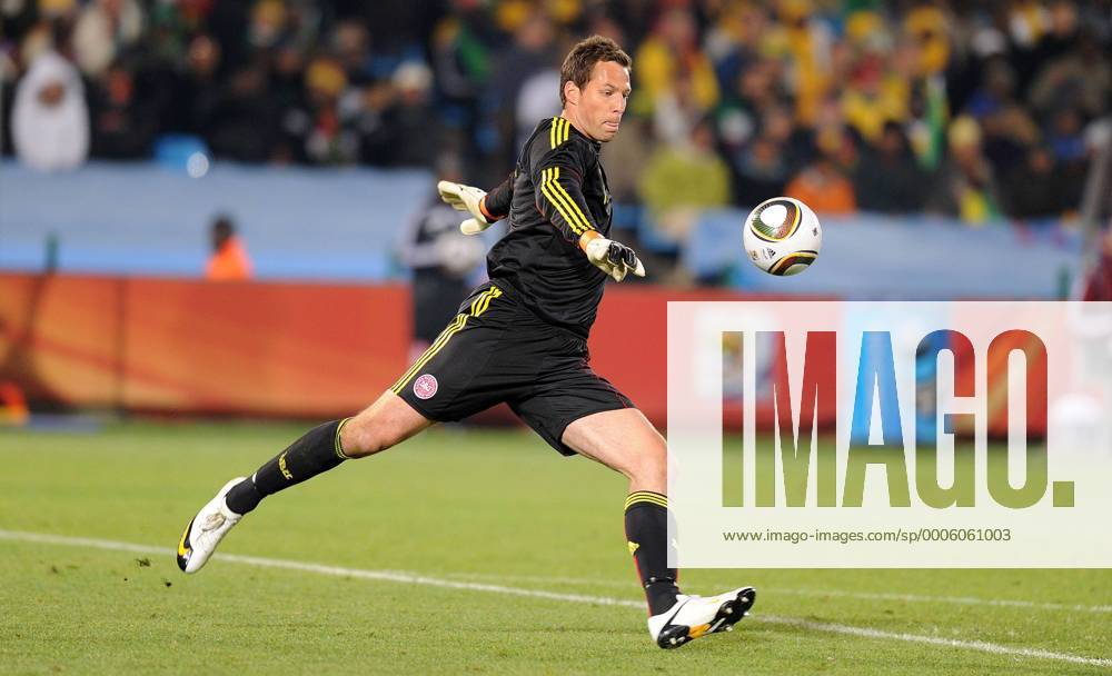Pretoria,- Thomas Sorensen of Denmark in action during the FIFA World Cup 2010 soccer match between Cameroon (green) and Denmark (white) at Loftus Versfeld Stadium on June 18, 2010 in Pretoria. - ZUMAgh1