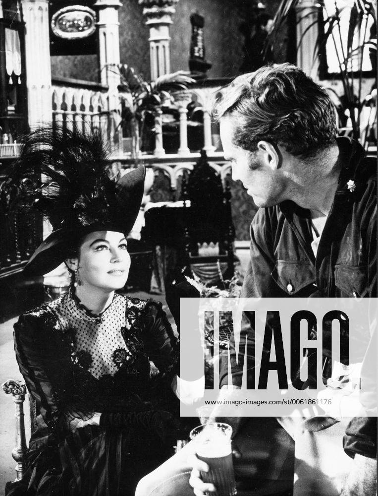 Sep. 28, 1961 - Paris, France - Actor CHARLTON HESTON known for his religious roles in Ben-Hur and The Ten Commandments , pictured with AVA GARDNER on the set of, 55 Days at Peking . Paris France - ZUMAk09