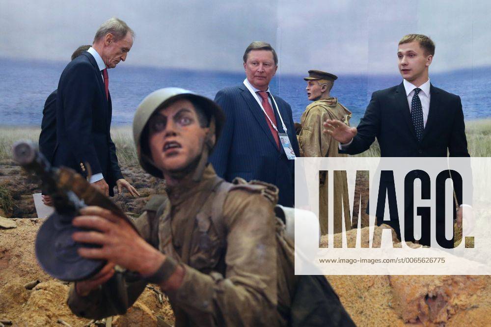 VLADIVOSTOK, RUSSIA. SEPTEMBER 4, 2015. Kremlin s Chief of Staff Sergei Ivanov (2nd R) visits the Battle of Shumshu panorama in the campus of the Far Eastern Federal University, on Day 2 of the 2015 Eastern Economic Forum on Russky Island. Artyom Korotayev TASS TS00CF4E