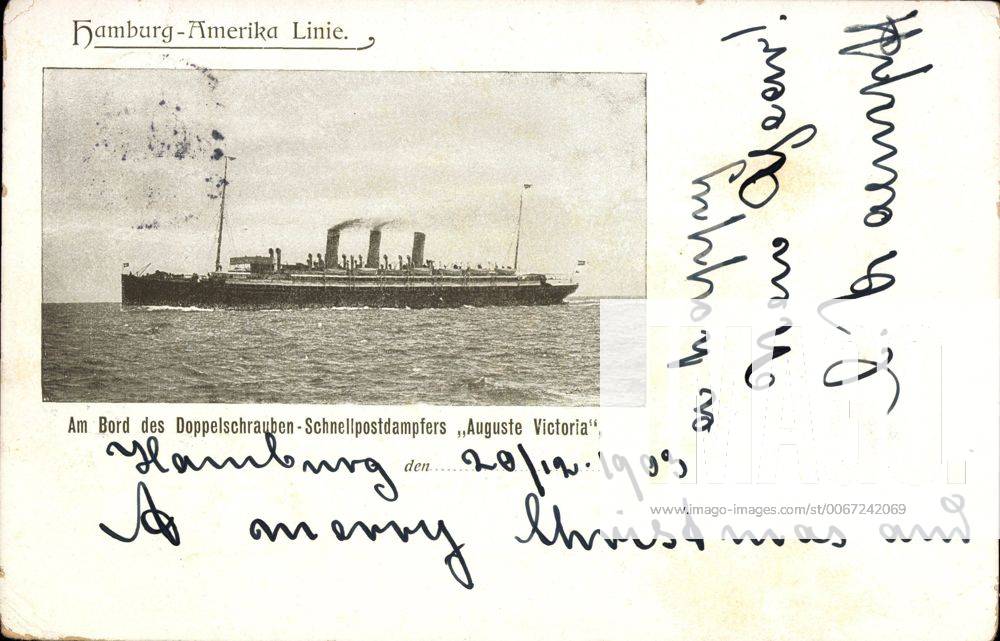 Doppelschrauben Schnellpostdampfer Auguste Victoria, HAPAG !AUFNAHMEDATUM GESCHÄTZT!