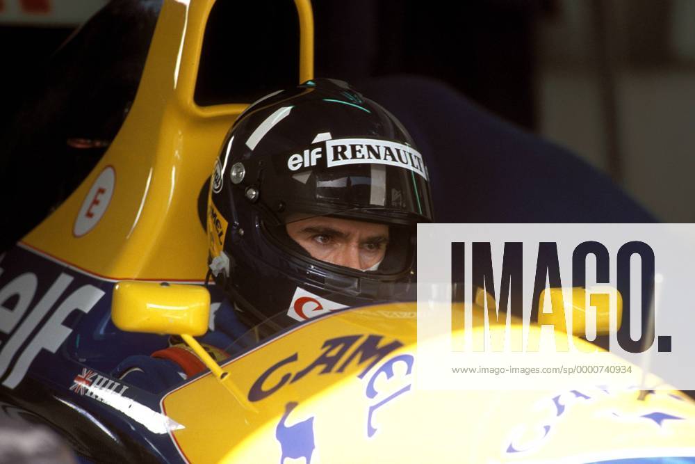 Damon Hill (England Williams-Renault) im Cockpit seines Boliden Motorsport Grand Prix Herren Großer Preis von Portugal 1993, Formel 1 Weltmeisterschaft, F1, F, GP, WM, Vdia Einzelbild Estoril
