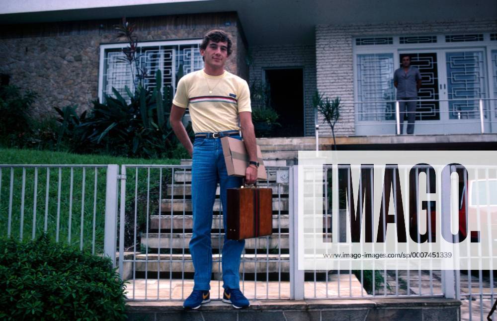 Mar 19, 1984 - Sao Paulo, Brazil - AYRTON SENNA (BRA) at his home in Sao Paulo prior to his first Grand Prix, Formula One Drivers At Home. - ZUMAs04