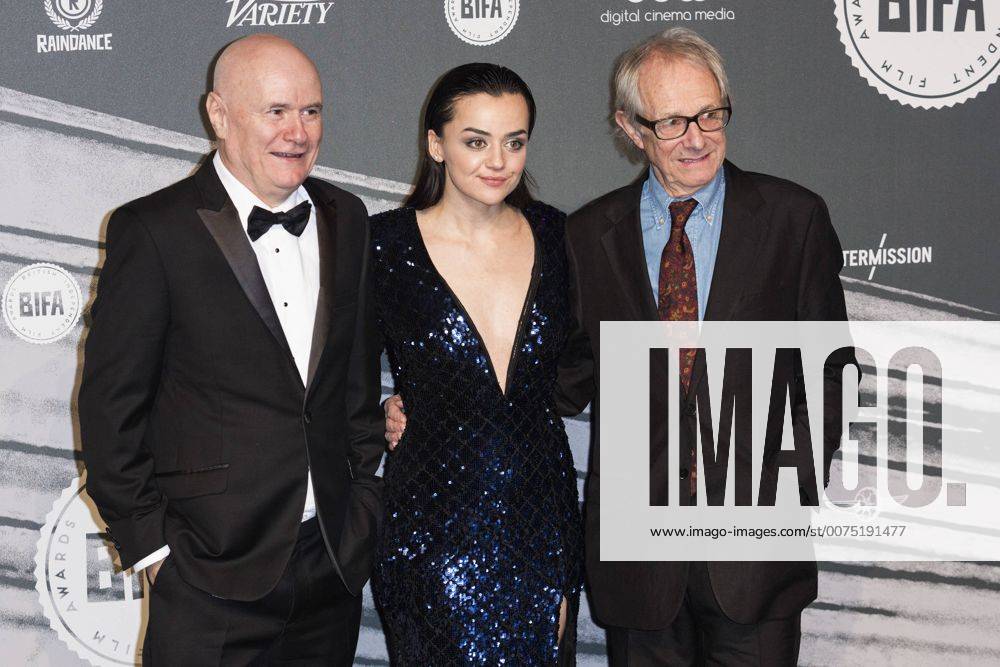 London, UK. 4 December 2016. L-R: David Johns, Hayley Squires and Ken Loach. Red carpet arrivals for the 2016 British Independent Film Awards at Old Billingsgate. The British Independent Film Awards, London, UK