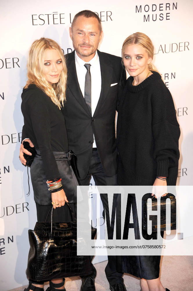 Mary-Kate Olsen, Tom Pecheux and Ashley Olsen at the Estee Lauder Modern Muse Fragrance Launch Party at the Guggenheim Museum in New York City - 12 September 2013 FAM49871