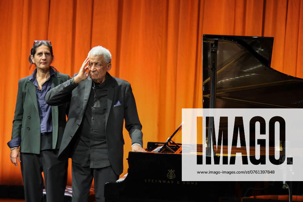 Dr. Marina Umari and Abdullah Ibrahim, who sings a gospel at the end of the concert, Haus der Kulturen der Welt, Berlin