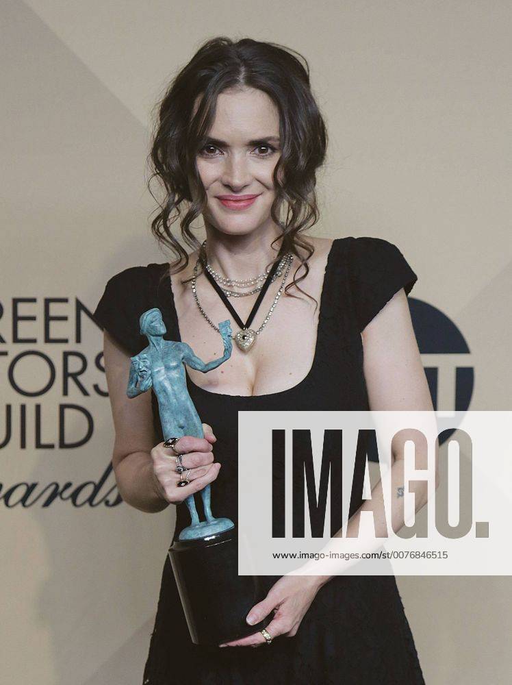 Los Angeles, California, U.S - Winona Ryder, co-recipient of the Outstanding Performance by an Ensemble in a Drama Series award for Stranger Things, poses in the Press Room of the 23rd Annual Screen Actors Guild Awards held at the Shrine Auditorium in Los Angeles, California, Saturday, January 29, 2017. Los Angeles U.S. - ZUMAp124 20170129_zaa_p124_435