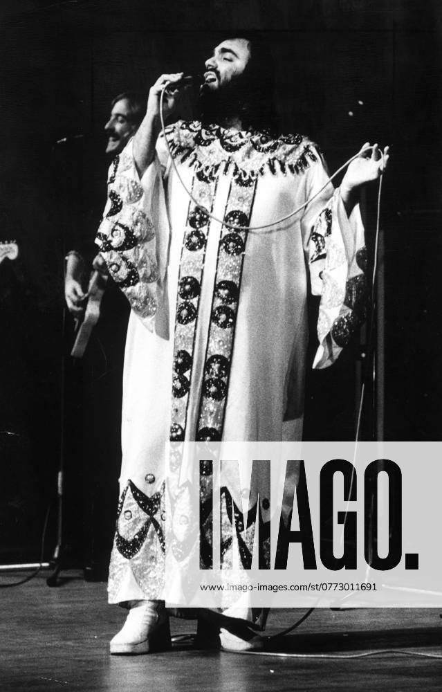 STOCKHOLM File 1974 Greek singer Demis Roussos is seen during a concert in Stockholm,1973 Roussos who sold over 60 million records died Sunday He was 69 STOCKHOLM SWEDEN ttexport x8x