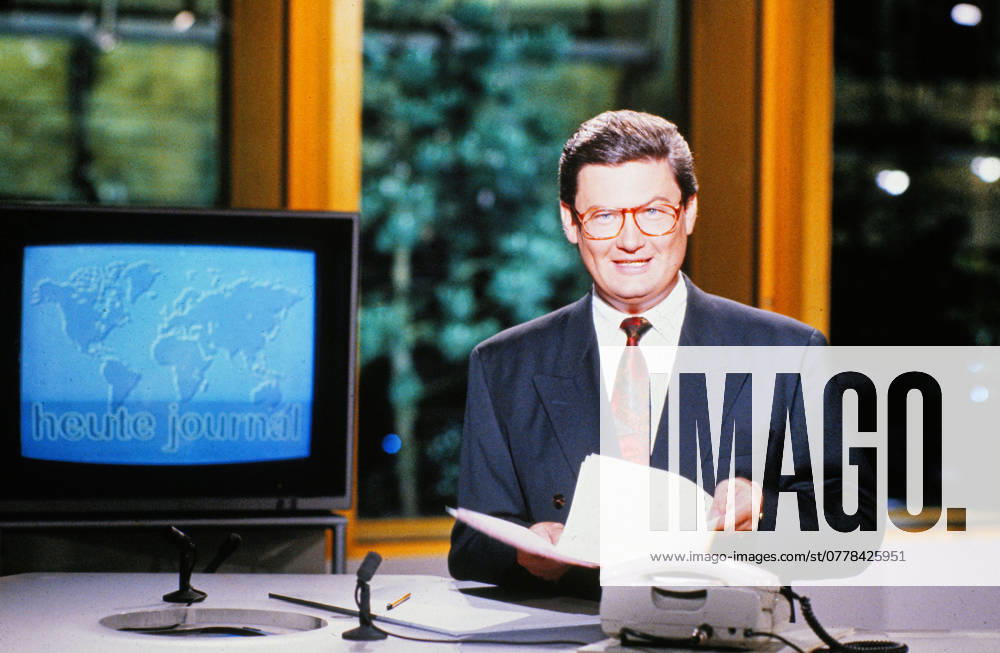 Sigmund Gottlieb, deutscher Fernsehjournalist, Moderator des ZDF heute journals, Portrait, circa 1988.