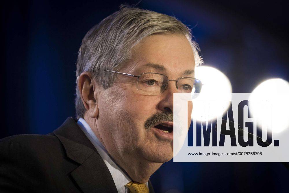 Arlington, VA, United States of America - Governor of Iowa Terry Branstad, addresses the USDA 93rd Annual Agricultural Outlook Forum February 23, 2017 in Arlington, Virginia. Arlington United States of America - ZUMAp138 20170223_zaa_p138_041