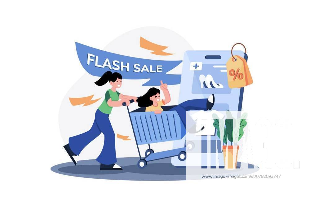 Flash Sale Illustration concept. A flat illustration isolated on, Flash Sale Illustration concept. A flat illustration isolated on white background, Flash Sale Illustration concept. A flat illustration isolated on white background, 13.10.2024,