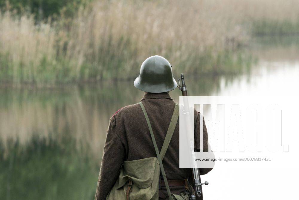 Sofia, Bulgaria - Reenactment near Sofia, Bulgaria, on 29 April 2017 of the Battle of the Transdanubian Hills during the World War II, a defensive operation of the Bulgarian Army against German Wehrmacht forces who were trying to capture the north bank of the Drava river. Sofia Bulgaria - ZUMAn230 20170429_zaa_n230_760