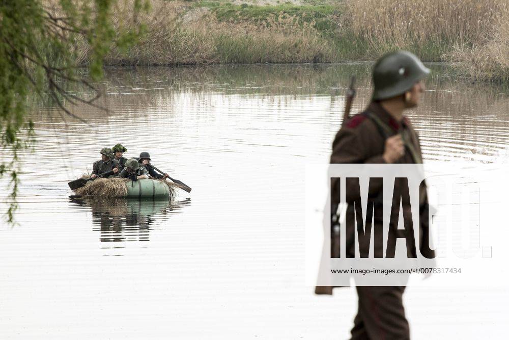 Sofia, Bulgaria - Reenactment near Sofia, Bulgaria, on 29 April 2017 of the Battle of the Transdanubian Hills during the World War II, a defensive operation of the Bulgarian Army against German Wehrmacht forces who were trying to capture the north bank of the Drava river. Sofia Bulgaria - ZUMAn230 20170429_zaa_n230_759