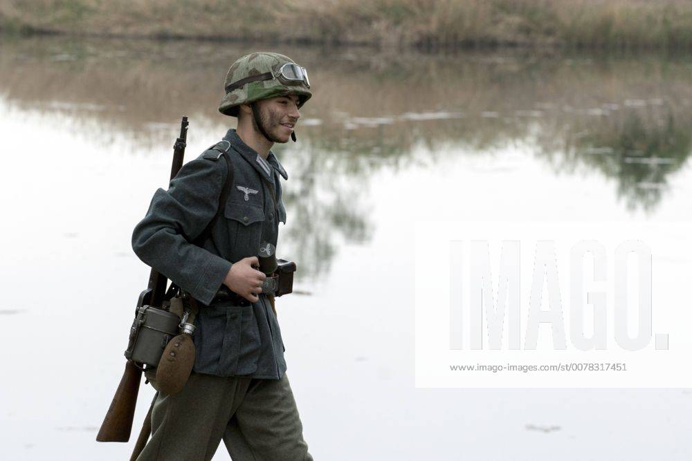 Sofia, Bulgaria - Reenactment near Sofia, Bulgaria, on 29 April 2017 of the Battle of the Transdanubian Hills during the World War II, a defensive operation of the Bulgarian Army against German Wehrmacht forces who were trying to capture the north bank of the Drava river. Sofia Bulgaria - ZUMAn230 20170429_zaa_n230_763