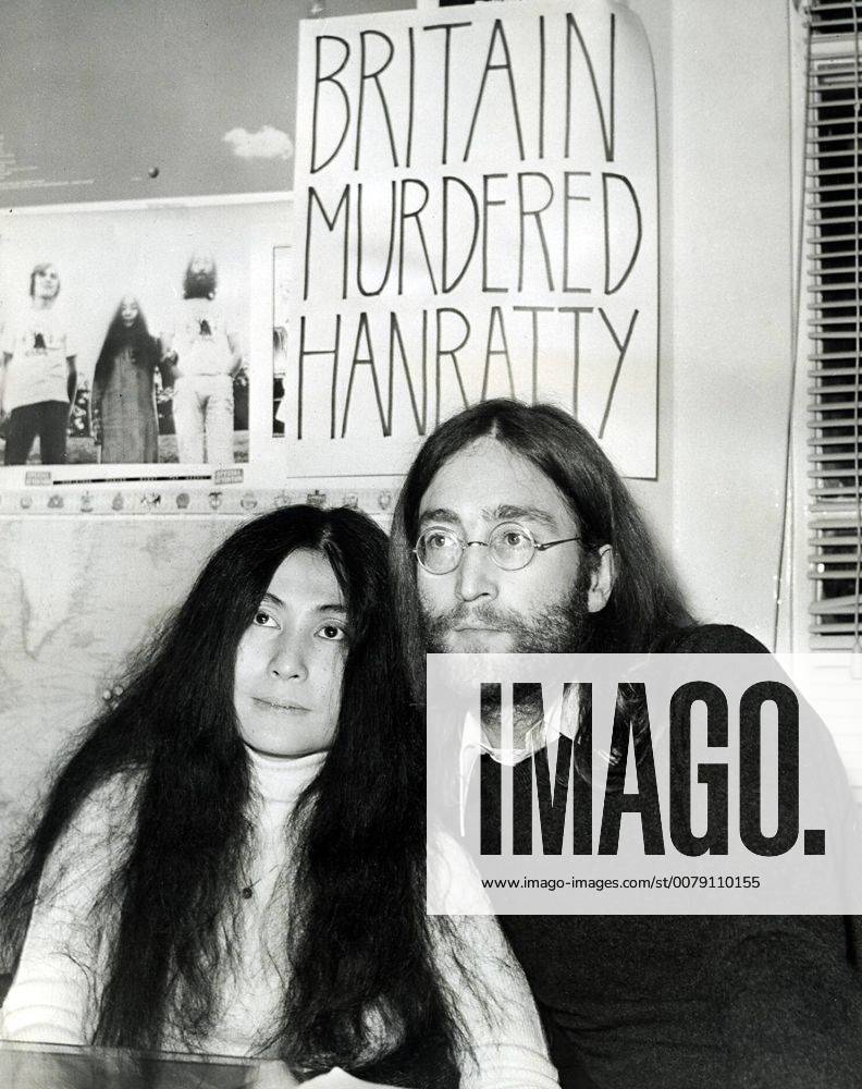 Beatle John Lennon and Yoko Ono, December 1969.