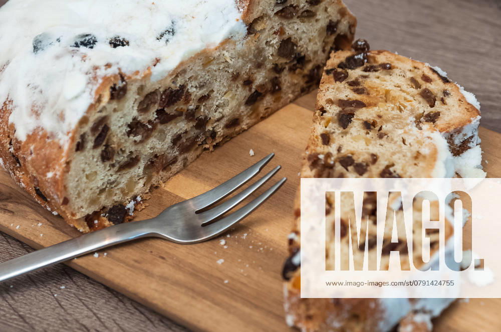 German christmas stollen on a plate German christmas stollen on a plate