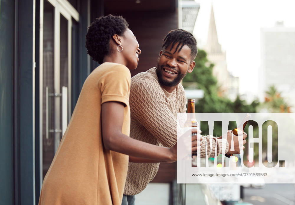 Shot of an affectionate your couple drinking beer while bonding on a balcony outdoors., model released, , 45226086.jpg, partner, exclusive, woman, man, couple, female, young, people, home, natural, happy, male, african, love, smiling, standing, house, looking, 20s, outside, view, real, two, casual, ethnic, lifestyle, care, day, together, modern, copy space, authentic, drink, romance, candid, beer, relaxed, carefree, adults, informal, bottle, wife, content, husband, dating, positive, leisure, cheerful, balcony, relationship RECORD DATE NOT STATED