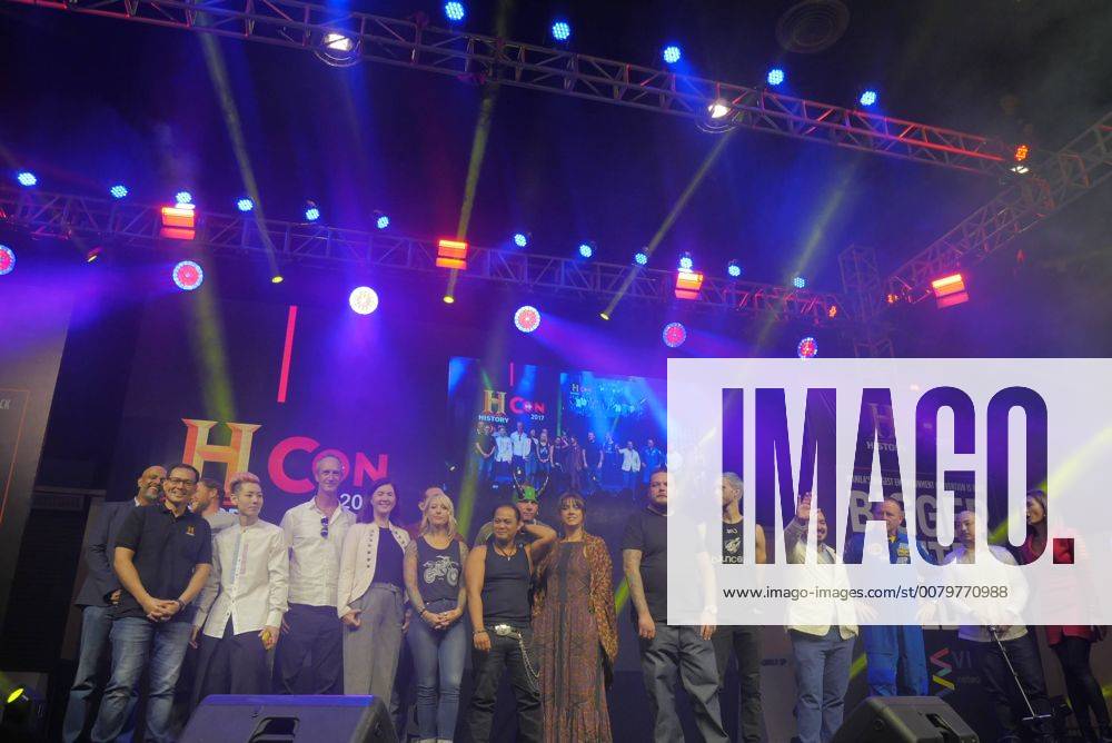 Philippines: HistoryCon 2017 History talents and celebrities are on stage are cheered by the audience. GeorgexBuid