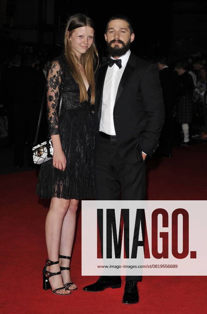 The Fury closing film gala LONDON, ENGLAND - OCTOBER 19: Mia Goth & Shia LaBeouf attend the Fury closing film gala, 58th BFI London Film Festival day 12, Odeon Leicester Square cinema, Leicester Square, on Sunday October 19, 2014 in London, England, UK. CAP CAN Can Nguyen London UK Great Britain