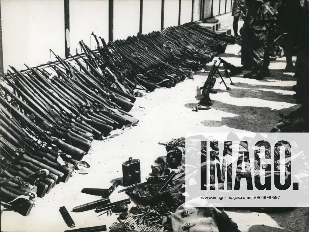 Africa Egypt 6 June 1957 Algeria 205 Rebels killed, Weapons in the Area from Tebessa erbeutet the Photo shows Weapons, Equipment and Ammunition, the the French Troops recently in the Area from Tebessa, near the Tunisian Border, from the Rebels erbeutet have