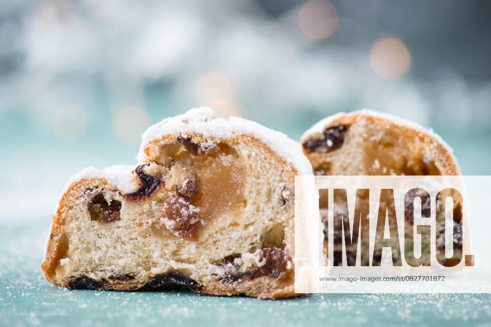 Christmas stollen, Traditional Christmas stollen with Nuts, Raisins, Marzipan and Spices, Cinnamon and Star anise 1133602142