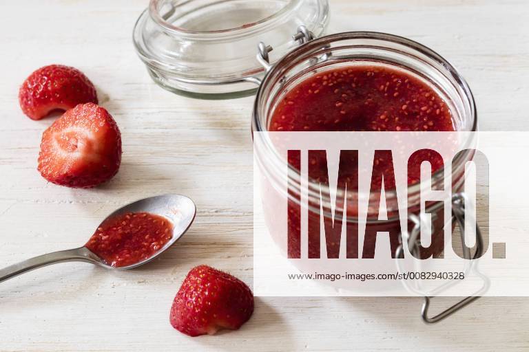 Homemade strawberry jam with chia seeds EVGF03328