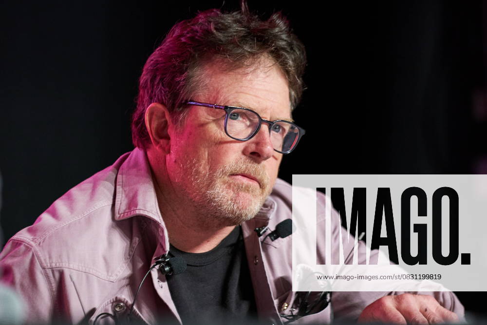 Michael J. Fox speaks at an event celebrating the 40th anniversary of the sci-fi adventure film Back to the Future, in Toronto, on Friday, Aug. 22, 2025. Toronto Canada - ZUMAc35_ 20250822_zaf_c35_123