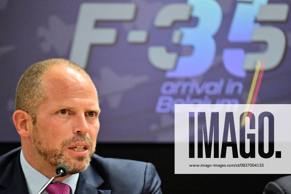 Minister of Defence and Foreign Trade Theo Francken pictured during the opening of the Complex F-35 which will house the newly arrived Lockheed Martin F-35 Lightning II fighter jets at the Florennes military airbase, Monday 13 October 2025. DIRKxWAEM 136674235